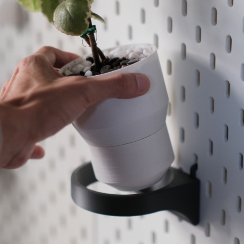 Ikea Skadis Pegboard Plant Pot Holder | Minimalist Floating Planter