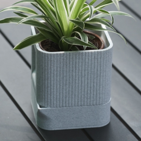 Aura | Architectural Ribbed Square Planter with Hidden Drainage