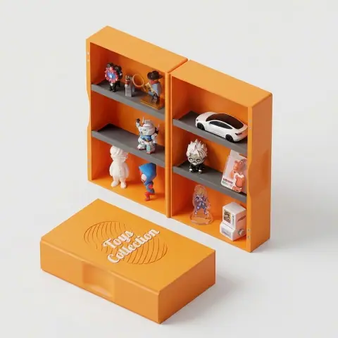MULTIPLE SHELF STACK AND FOLDABLE TOY BOX